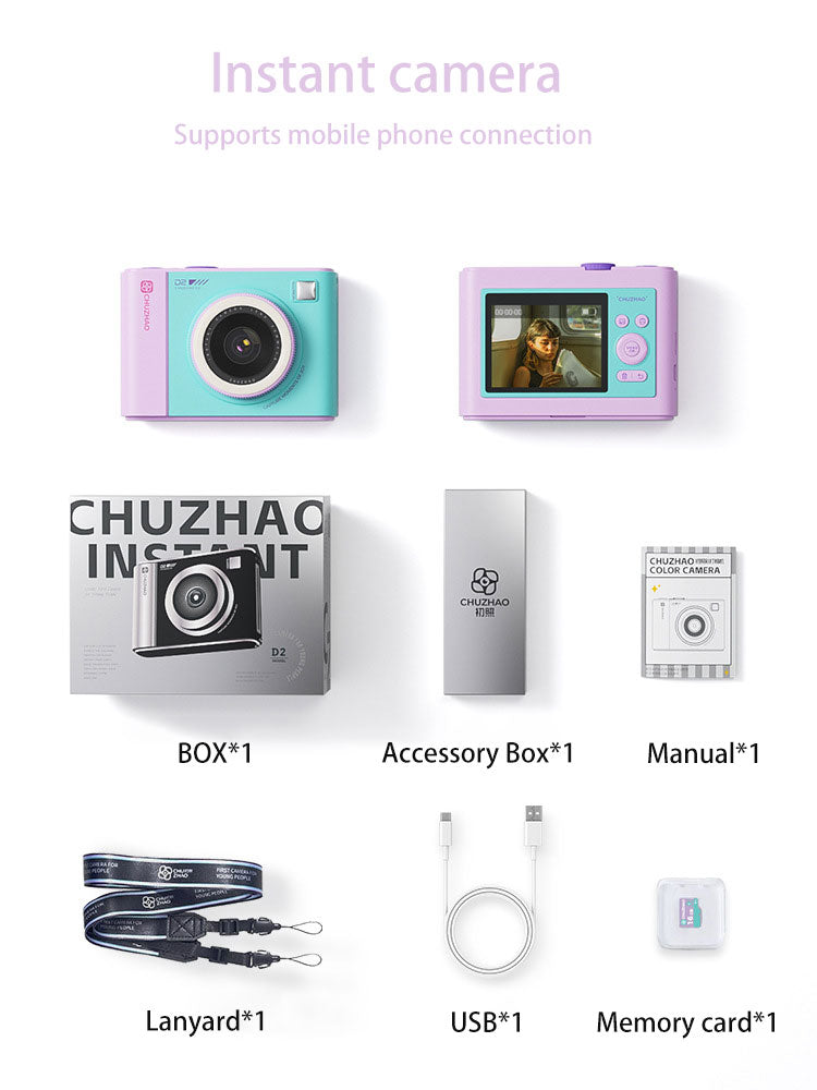 Instant Camera, Instant Print, Preview Before Printing, Mobile Photo Transfer, Gift for Girls
