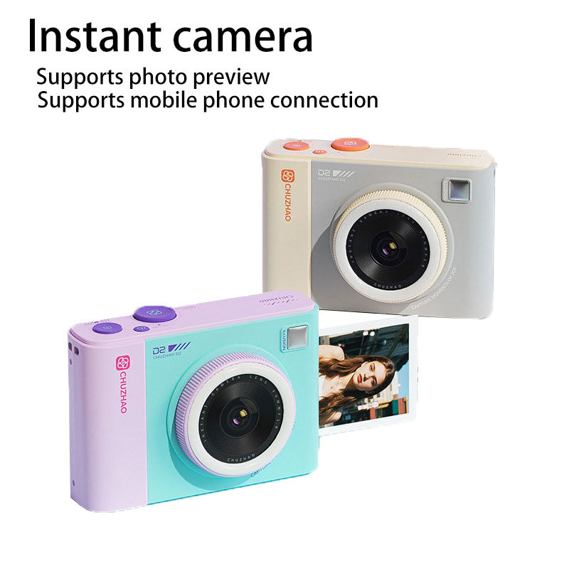High-definition color instant camera for students, perfect for birthday gifts, printable photos, and photo transfer to mobile phones.