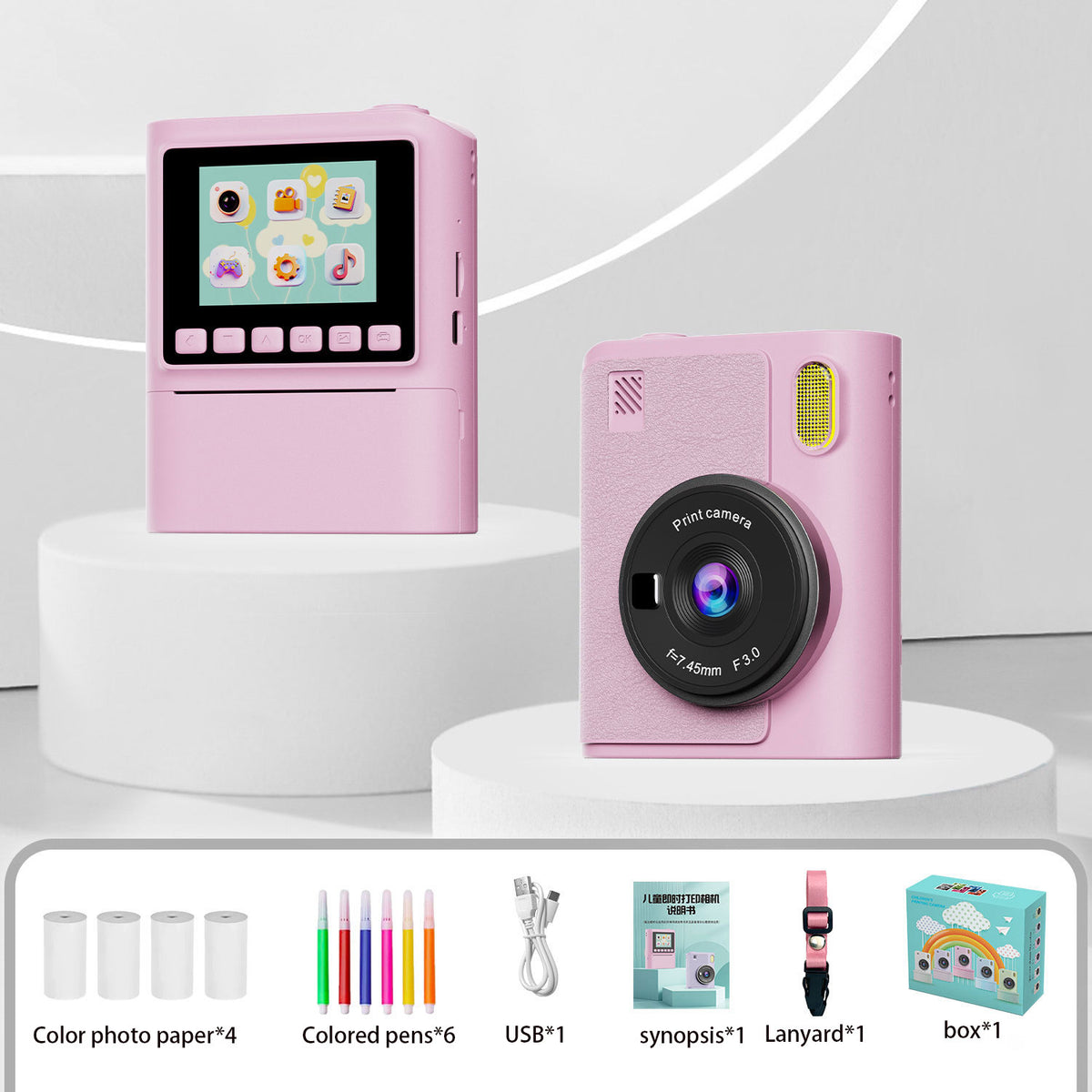 Instant Color Camera with Screen – Takes Photos & Videos, Prints Photos – Kids' Instant Print Camera